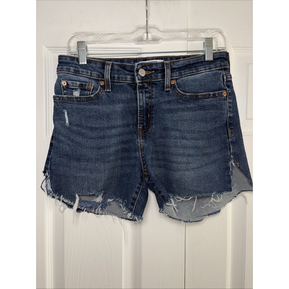 Denizen Levis Cut Off Denim Shorts Womens Size 4 W27 Distressed Blue Frayed Hem